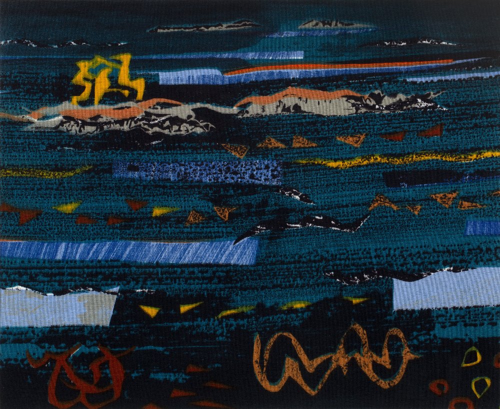 John Piper (1903-1992) for David Whitehead Brittany, 1956 screen-printed textile 43 x 53cm.