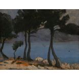 Attributed to Gerald Festus Kelly (1879-1972) Cap Martin looking towards Menton, 1908 inscribed