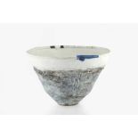 Robin Welch (1936-2019) Bowl stoneware, with textured grey glaze, the rim with white band of glaze