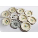 Susie Cooper (1902-1995) for Crown Burslem Set of eight shallow bowls printed and impressed