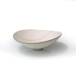 Rupert Spira (b.1960) Large footed bowl with embossed poem impressed potter's seal 37cm diameter.