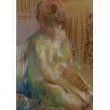 Thomas John Coates (b.1941) Seated nude signed with initials (lower left) pastel 41 x 29cm.