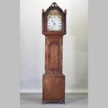 A 19th century oak cased longcase clock, with a painted dial,