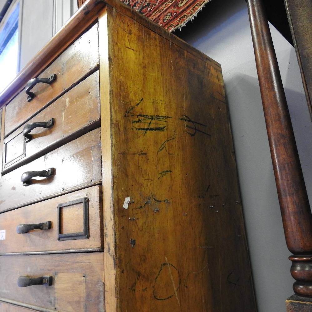 An early 20th century bank of drawers, containing two rows of eighteen drawers, - Image 7 of 9