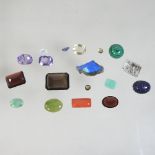 A collection of semi-precious unmounted gem stones