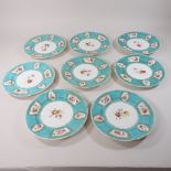 A 19th century Staffordshire porcelain part dessert service, painted with flowers,