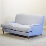 A modern Howard style blue upholstered two seater sofa, by Amor Interiors,