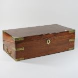 A Victorian mahogany and brass mounted writing slope,