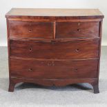 A 19th century mahogany bow front chest of drawers,