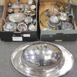 A collection of silver plated items and metalwares,