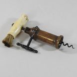 A Victorian Thompson style rack and pinion cork screw,