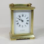 A 20th century brass cased carriage clock, C Chambers, Colchester, 12cm high,