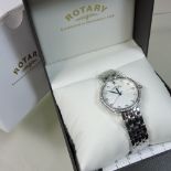 A Rotary ladies stainless steel wristwatch,