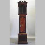 A George III mahogany and inlaid longcase clock case,