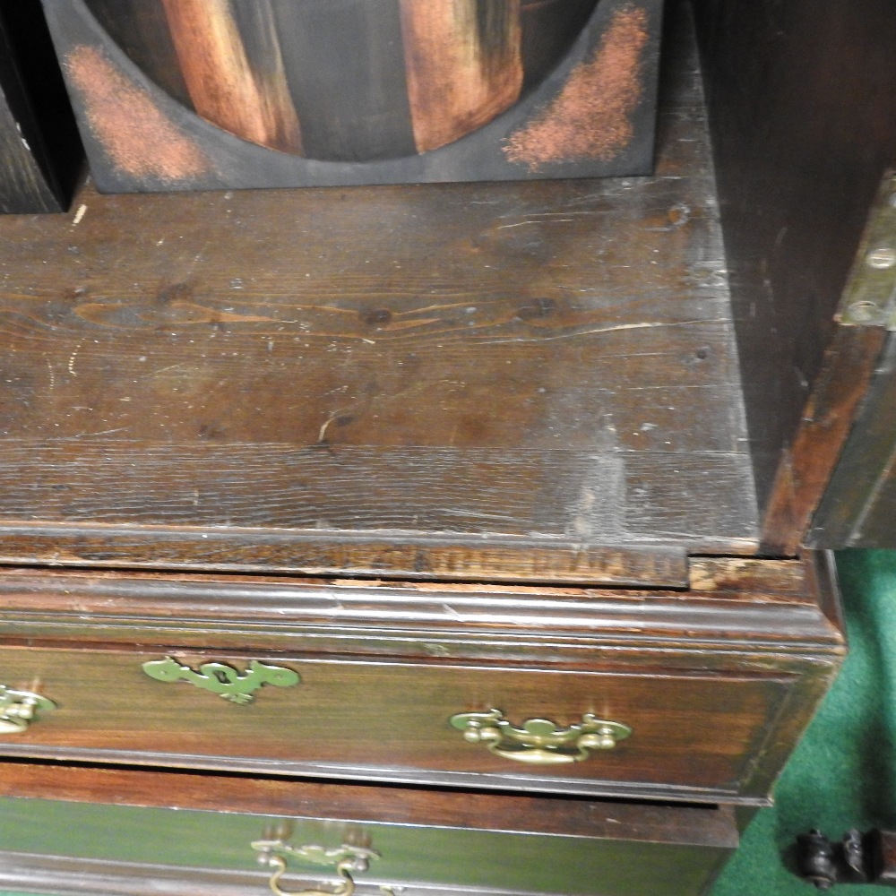 A George III mahogany linen press, with a dentil moulded cornice, - Image 3 of 11