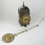 An 18th century style brass lantern clock, the dial signed Thomas Moore, Ipswich,