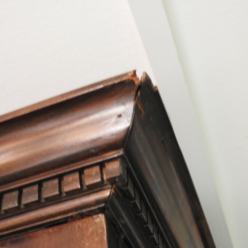 A George III mahogany linen press, with a dentil moulded cornice, - Image 4 of 11