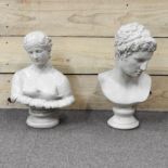 A classical style bust, 39cm high,