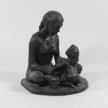 Attributed to Mary Staniforth, a bronze sculpture of a mother and child,
