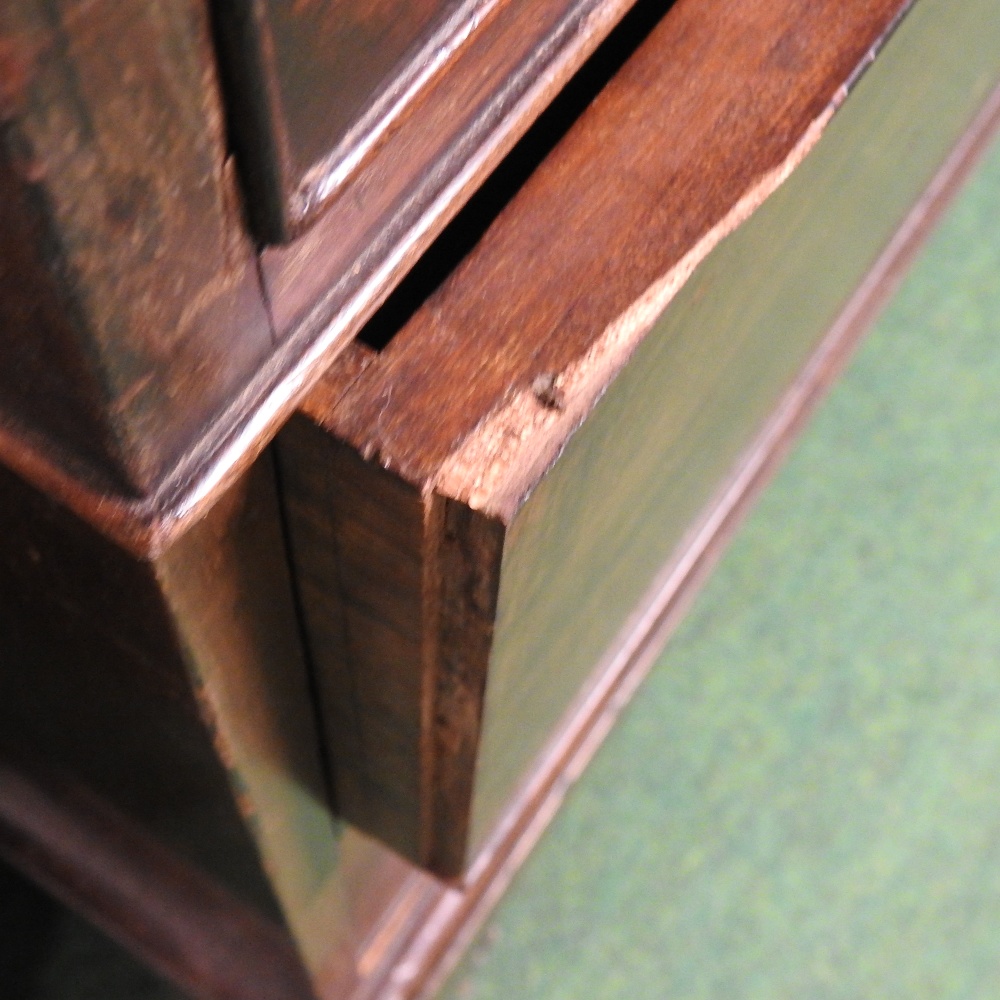 A George III mahogany linen press, with a dentil moulded cornice, - Image 7 of 11