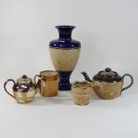A Royal Doulton Lambeth ware vase together with four other pieces