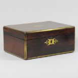 A 19th century rosewood and brass bound vanity box,