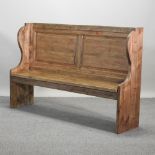 A hand made pine pew,