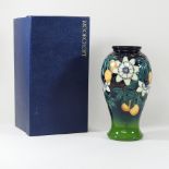 A Moorcroft vase, signed Beverley Wilkes, dated 7/11/98, 26cm high,