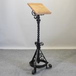 A Gothic style wrought iron lectern,