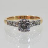 An 18 carat white gold, platinum and diamond ring, approximately 0.