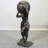 A large bronze figure of Atlas,