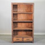 A hardwood open bookcase,