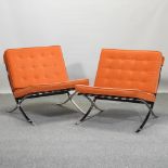 A pair of Barcelona style chairs,