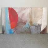 Attributed to Lowe, contemporary, abstract, oil on canvas, unframed,