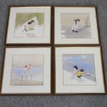 John Lawrence, children playing, a set of four watercolours,