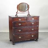 A George III mahogany chest of drawers, on bun feet, 106cm,