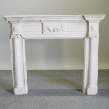 A white painted fire surround, by Elgin & Hall,