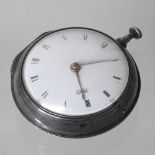 A George III silver pair cased pocket watch, the key wind fusee movement signed,