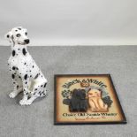 A life size model of a dalmatian, 74cm high,