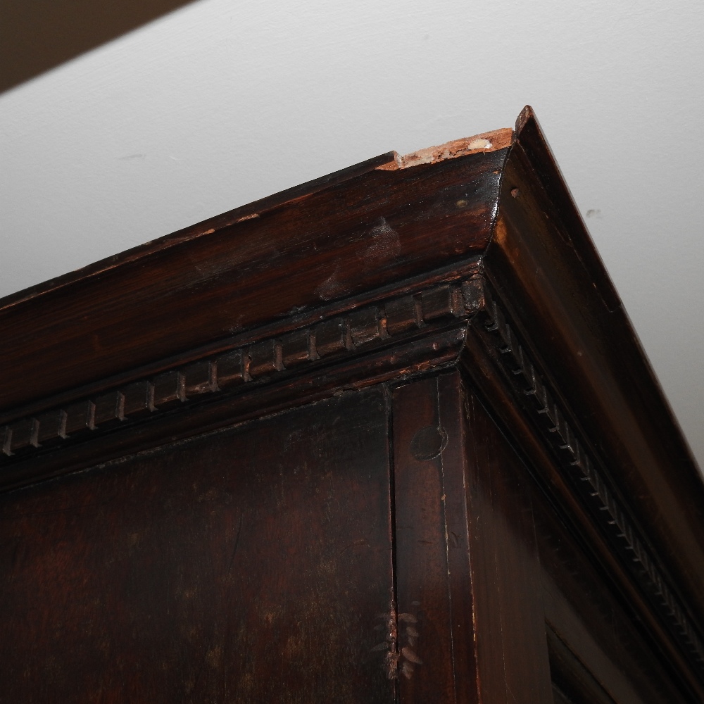 A George III mahogany linen press, with a dentil moulded cornice, - Image 5 of 11