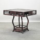 A Chinese rosewood square occasional table,