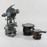 A mid 20th century surveyor's tool, together with a compass,