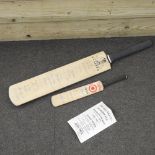 An England cricket bat signed by all the county captains, 1992, with programme,