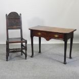 An 18th century mahogany lowboy, 102cm,