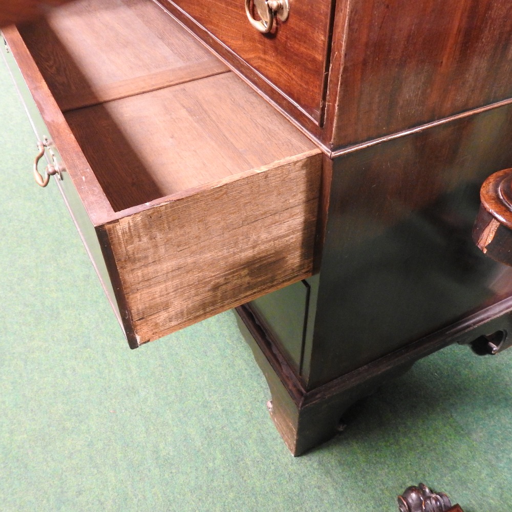 A George III mahogany linen press, with a dentil moulded cornice, - Image 2 of 11