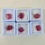 A collection of six natural unmounted pink sapphires,