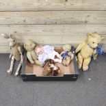 A collection of vintage teddy bears,