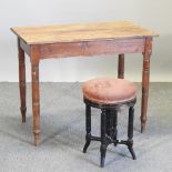 A pine side table, 93cm,
