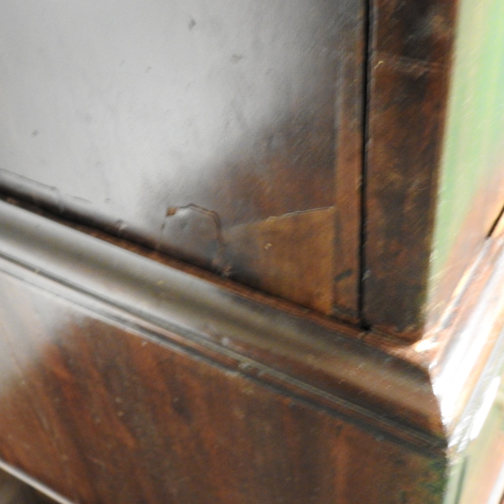 A George III mahogany linen press, with a dentil moulded cornice, - Image 6 of 11