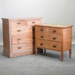 An Edwardian satin walnut chest of drawers, 103cm,